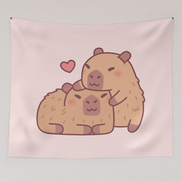 Item preview, Cute Capybara Hugs Valentines Day designed and sold by rustydoodle.