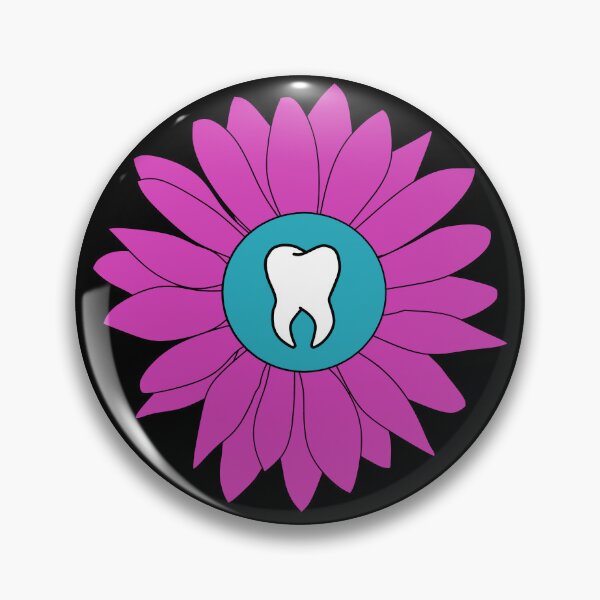 Item preview, Purple & Teal Flower Tooth designed and sold by thehippiehygienist.