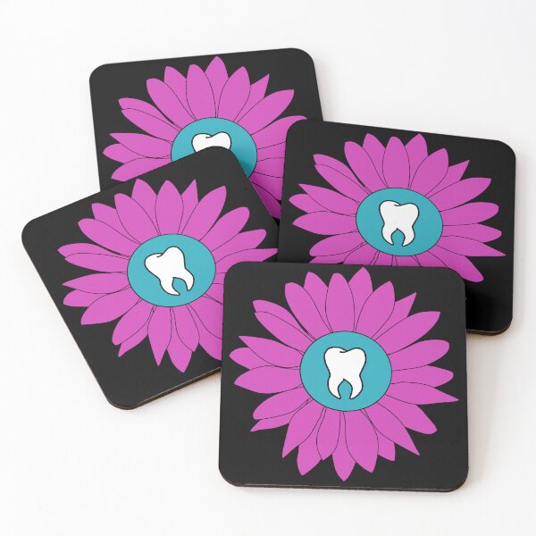 Item preview, Purple & Teal Flower Tooth designed and sold by thehippiehygienist.
