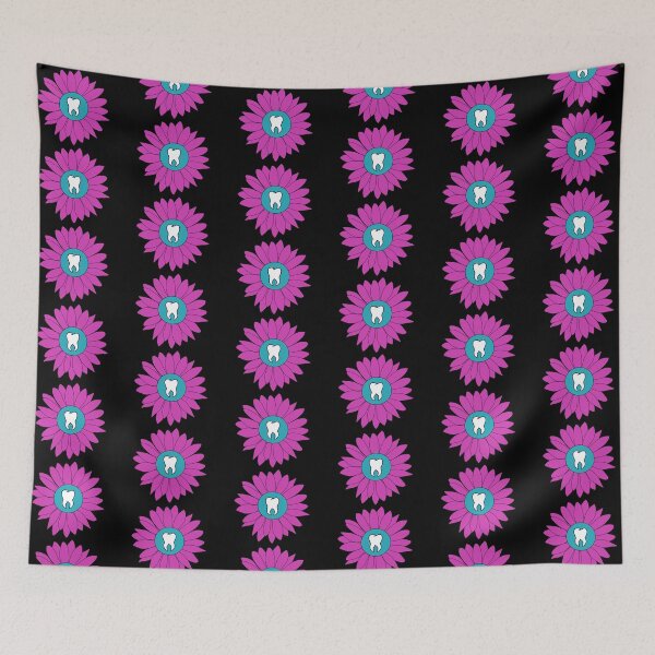 Item preview, Purple & Teal Flower Tooth designed and sold by thehippiehygienist.