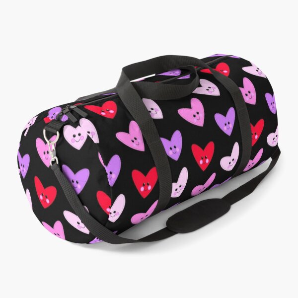 Item preview, Happy Stitched Red, Purple and Pink Hearts on Black designed and sold by Lorenza Krautkraemer Designs.