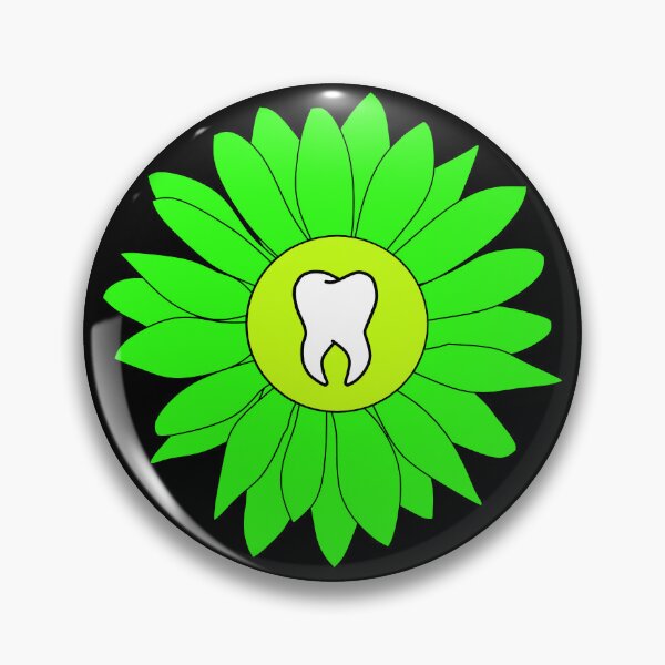 Item preview, Neon Green & Yellow Flower Tooth designed and sold by thehippiehygienist.