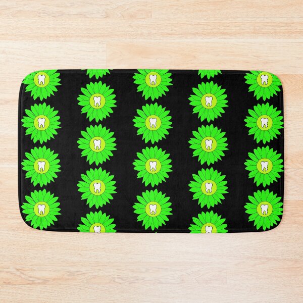Item preview, Neon Green & Yellow Flower Tooth designed and sold by thehippiehygienist.