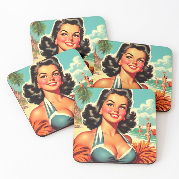 Item preview, Cute Retro Cheerleader designed and sold by PulpVintage.