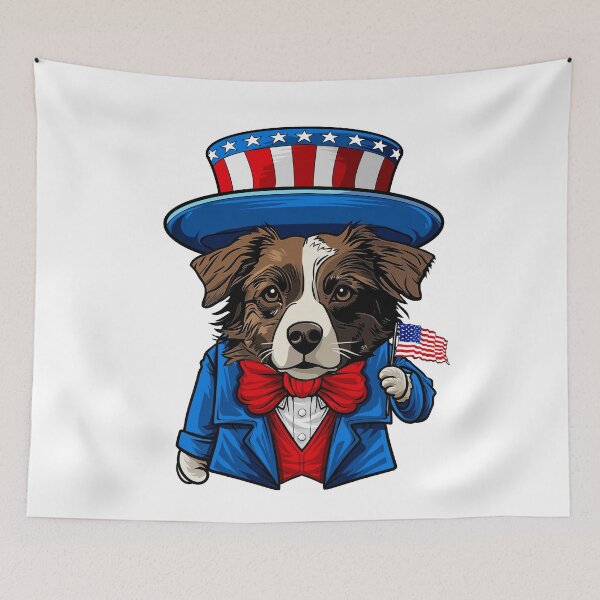 Item preview, Funny 4th of July Miniature American Shepherd Dog designed and sold by whyitsme.