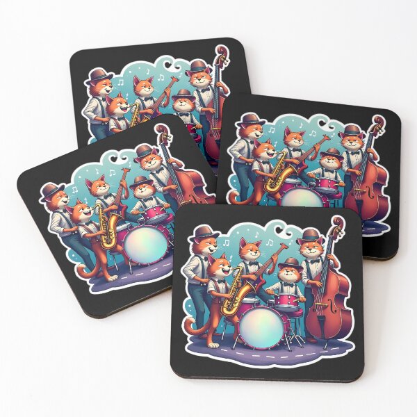 Item preview, Jazz Band Feline in Action designed and sold by Artbellachi.
