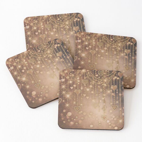 Item preview, Sparkling Heart Cascade: Dreamy Hanging Lights, Rose Gold designed and sold by LyssasMindArt.