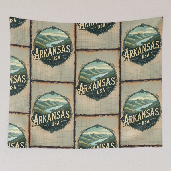 Item preview, Arkansas USA Vintage Travel Retro Postcard Design designed and sold by TravelPostcardGems.