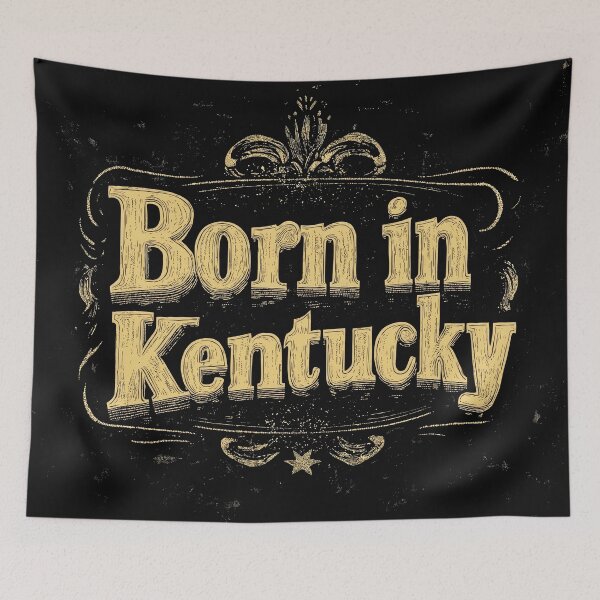 Item preview, Born in Kentucky Bourbon Whisky Label designed and sold by OriginalBeerCat.