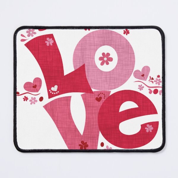 Item preview, LOVE hand lettered word in pinks with flowers and heart just for the love of your life designed and sold by JessKingArtist.