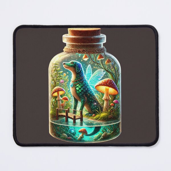 Item preview, Enchanted Canine Guardian: Mystical Bottle Art designed and sold by Wildlife2021.