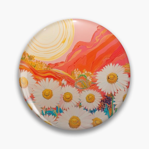 Item preview, Psychedelic daisies floral print designed and sold by dcrc.