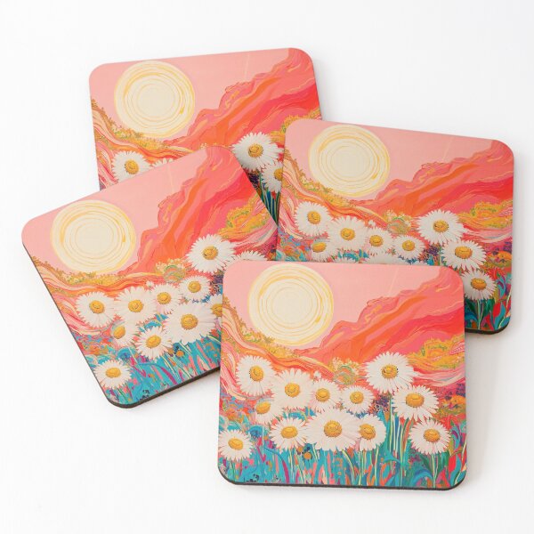 Item preview, Psychedelic daisies floral print designed and sold by dcrc.