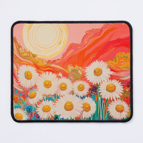 Item preview, Psychedelic daisies floral print designed and sold by dcrc.