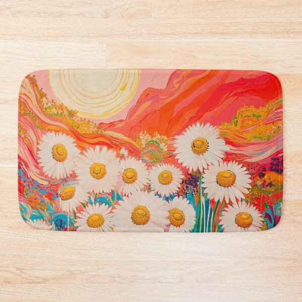 Item preview, Psychedelic daisies floral print designed and sold by dcrc.