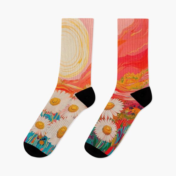 Item preview, Psychedelic daisies floral print designed and sold by dcrc.
