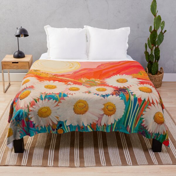 Item preview, Psychedelic daisies floral print designed and sold by dcrc.