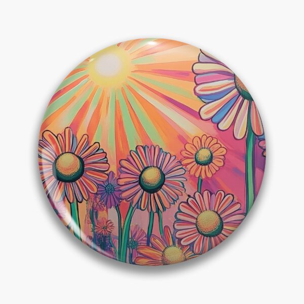 Item preview, psychedelic daisies floral print designed and sold by dcrc.