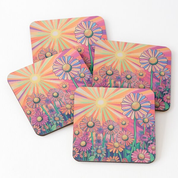Item preview, psychedelic daisies floral print designed and sold by dcrc.