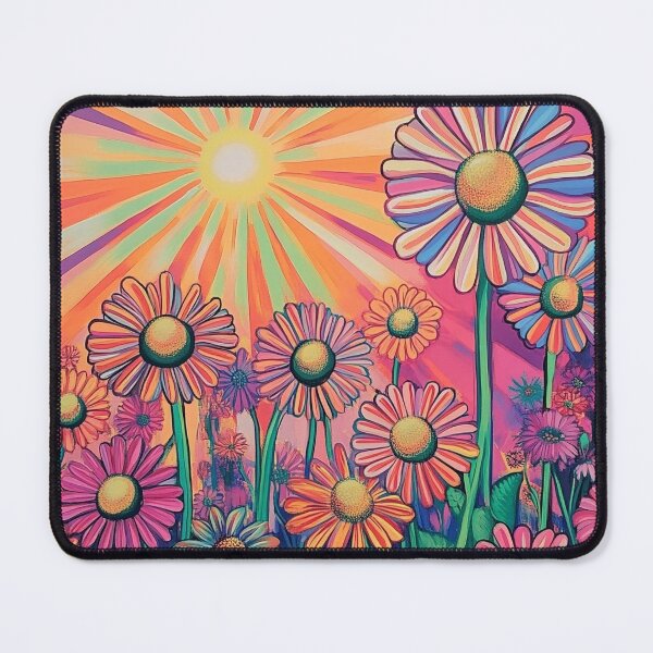 Item preview, psychedelic daisies floral print designed and sold by dcrc.