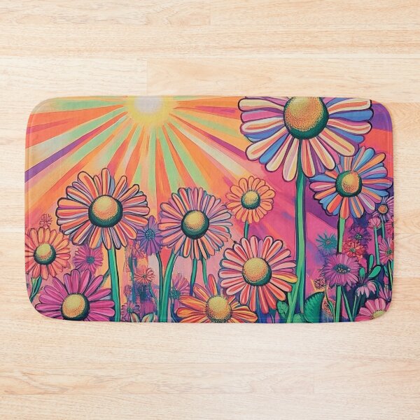 Item preview, psychedelic daisies floral print designed and sold by dcrc.