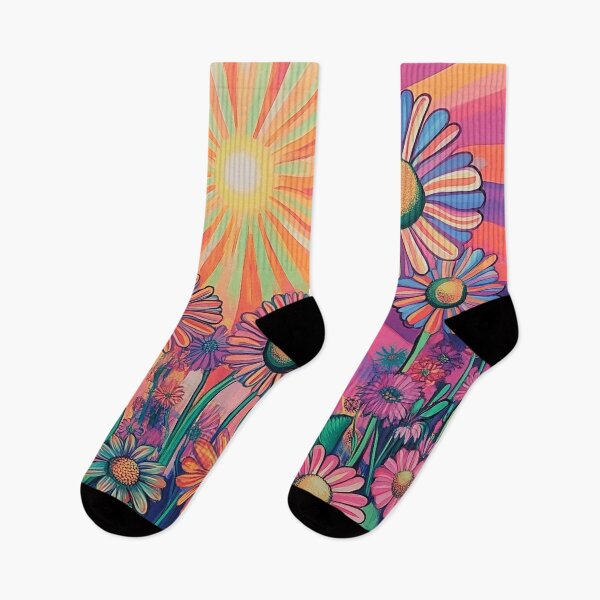 Item preview, psychedelic daisies floral print designed and sold by dcrc.