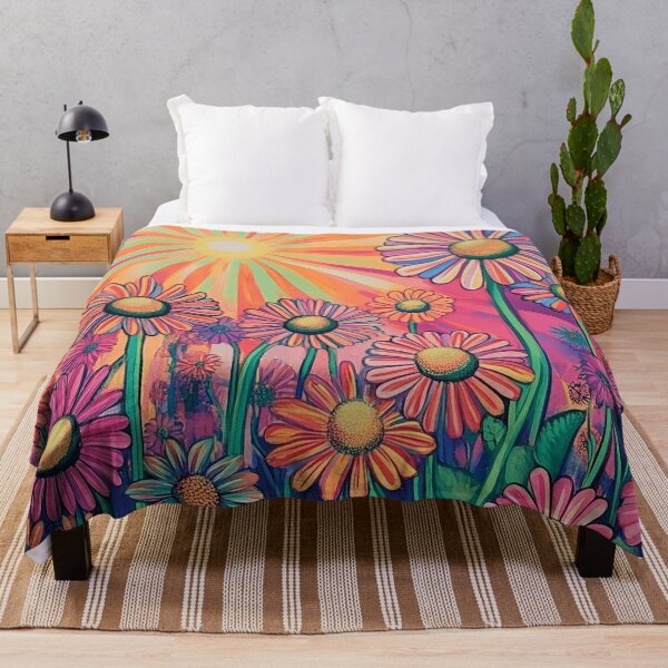 Item preview, psychedelic daisies floral print designed and sold by dcrc.