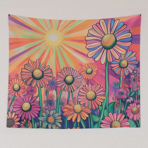 Item preview, psychedelic daisies floral print designed and sold by dcrc.