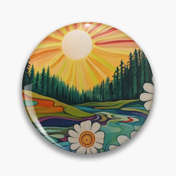 Item preview, psychedelic daisies floral print designed and sold by dcrc.