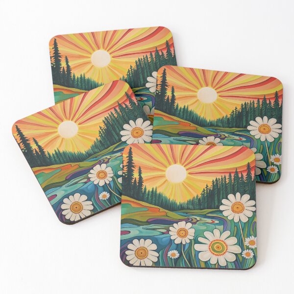 Item preview, psychedelic daisies floral print designed and sold by dcrc.