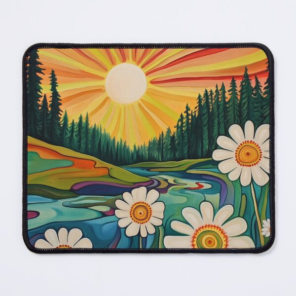 Item preview, psychedelic daisies floral print designed and sold by dcrc.