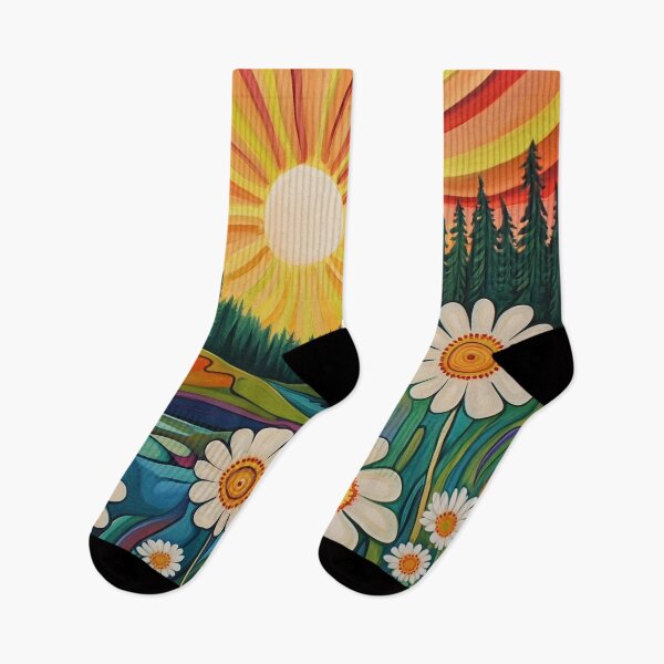 Item preview, psychedelic daisies floral print designed and sold by dcrc.