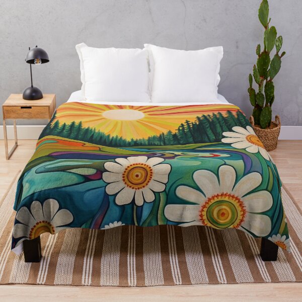 Item preview, psychedelic daisies floral print designed and sold by dcrc.