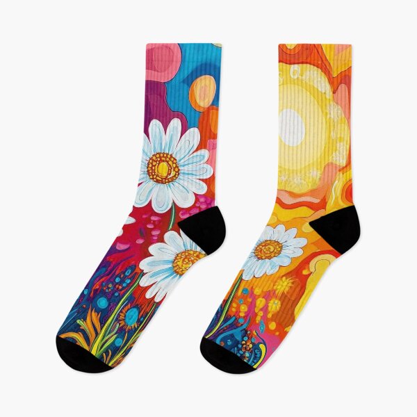 Item preview, psychedelic daisies floral print designed and sold by dcrc.