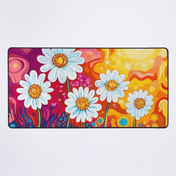 Item preview, psychedelic daisies floral print designed and sold by dcrc.
