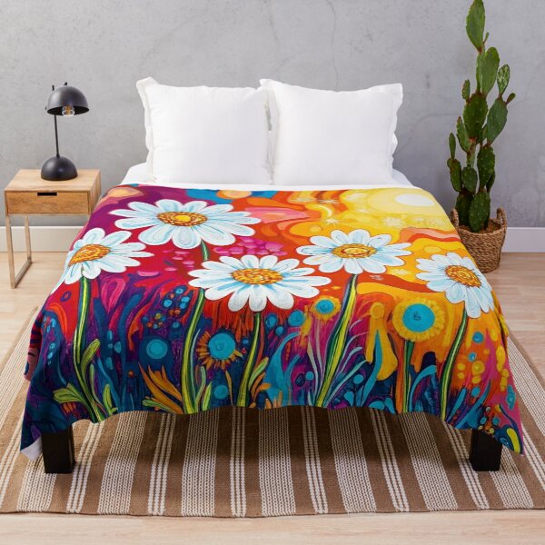 Item preview, psychedelic daisies floral print designed and sold by dcrc.
