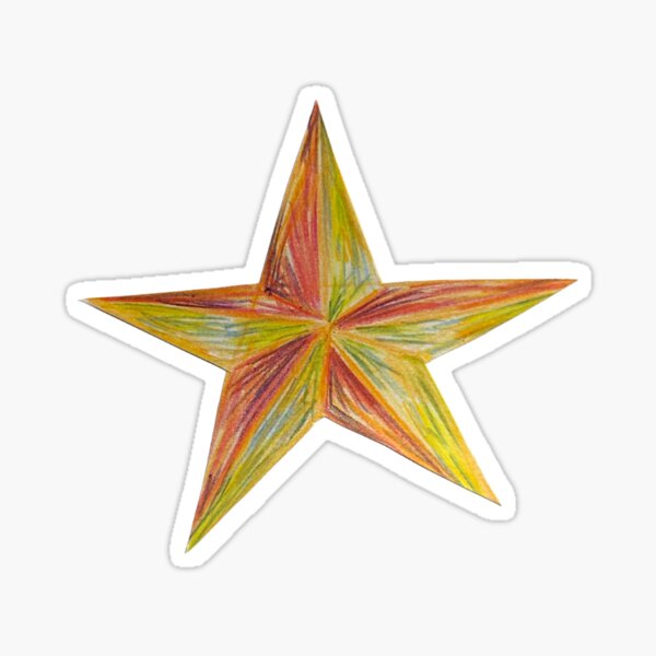 colour pencil rainbow shaded star Sticker