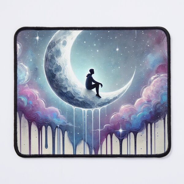 Item preview,  "Man Sitting on a Melting Moon" designed and sold by ForFamily1120.