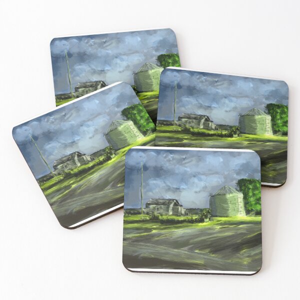 Item preview, Moonlight Farm – Rural Nightscape in Soft Light designed and sold by Coral Leontine Arts.