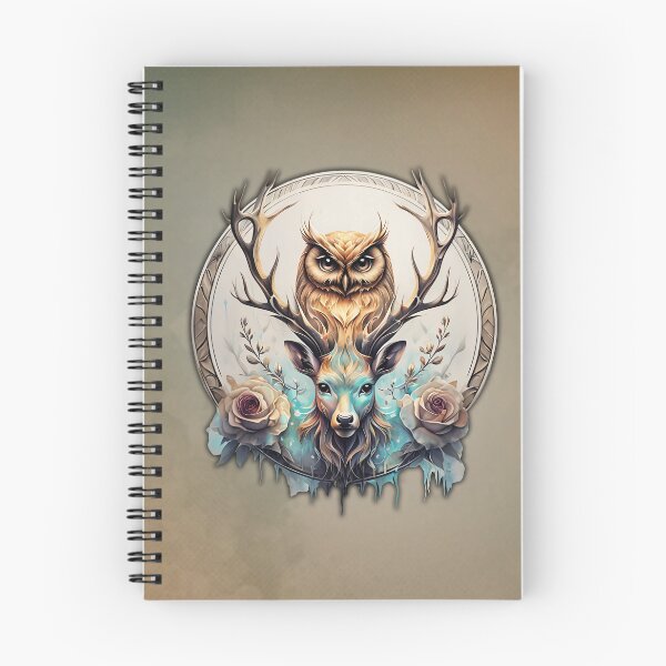 Item preview, Owl and deer, a mystical alliance designed and sold by nicky2342.