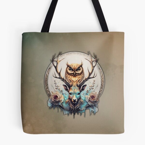 Item preview, Owl and deer, a mystical alliance designed and sold by nicky2342.