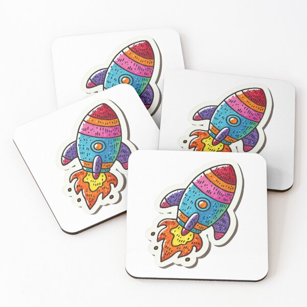 Item preview, "Childlike Oil Paint Rocket Sticker Design" designed and sold by ForFamily1120.
