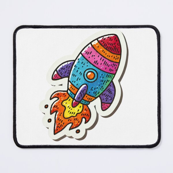 Item preview, "Childlike Oil Paint Rocket Sticker Design" designed and sold by ForFamily1120.