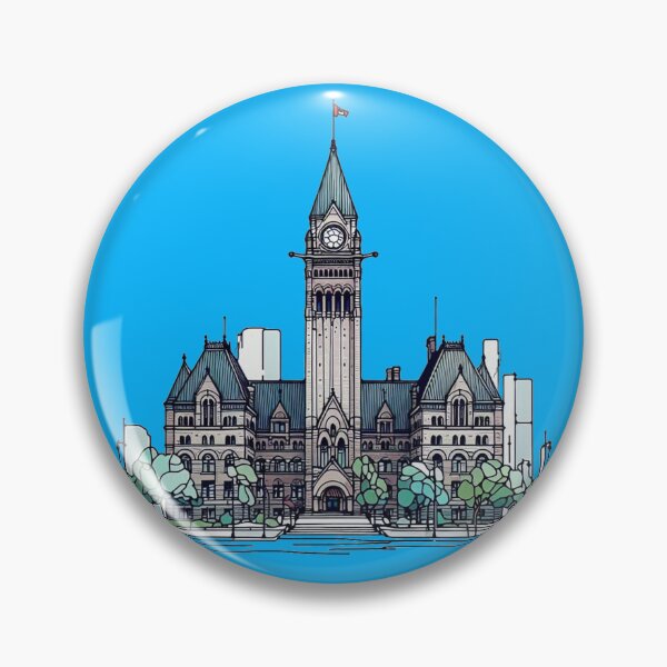 Item preview, Old Toronto City Hall Minimalist Sticker Design,  designed and sold by PaintMeWorld.