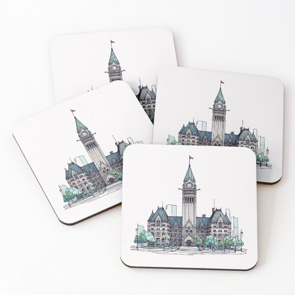 Item preview, Old Toronto City Hall Minimalist Sticker Design,  designed and sold by PaintMeWorld.