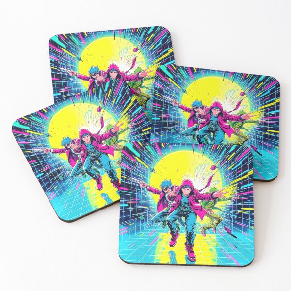 Item preview, Neon Cyberpunk Heroes in Y2K Style designed and sold by AgingeR.