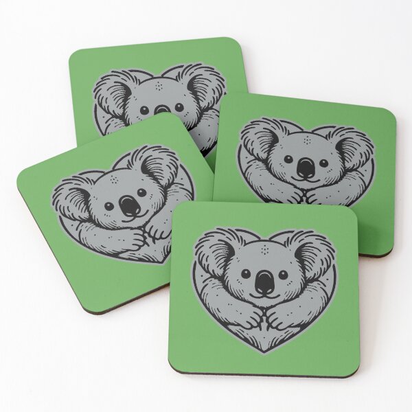 Item preview, Heart-Shaped Koala Illustration – Perfect for Animal Lovers and Wildlife Enthusiasts designed and sold by Teemaniac.