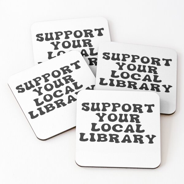 Item preview, Support your local library black text designed and sold by HeyGoAway.