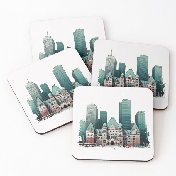 Item preview,  Old Toronto City Hall Minimalist Sticker Design,  designed and sold by PaintMeWorld.