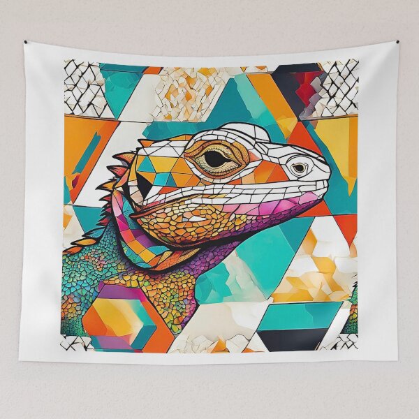 Item preview, Colorful Geometric Bearded Dragon Lizard - Bold Reptile Design designed and sold by Fredster1966.